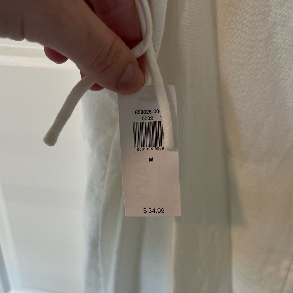 NWT Old Navy White Linen Mini Dress | M - Picture 5 of 9